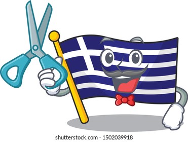 Barber flag greece isolated in the character