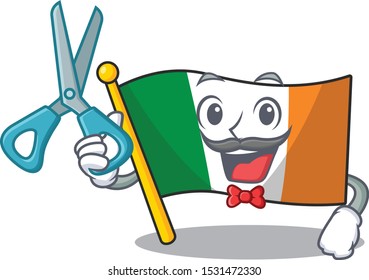 Barber flag ireland isolated with the cartoon