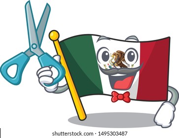 Barber flag mexico in the cartoon shape