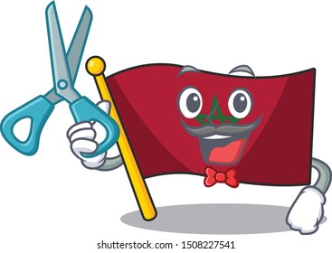 Barber flag morocco isolated with the character