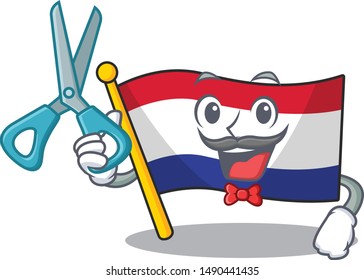 Barber flag netherlands isolated in the character