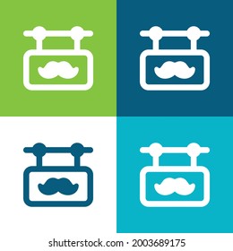 Barber Flat four color minimal icon set