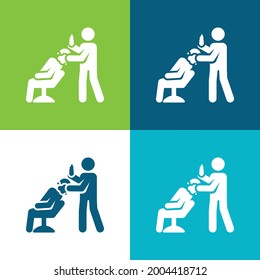 Barber Flat four color minimal icon set