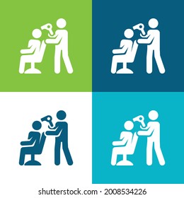 Barber Flat-Vier-Farben-Minimal-Icon-Set