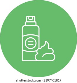 Barber Foam line circle icon vector image. Can also be used for web apps, mobile apps and print media.