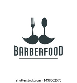 Barber food logo design vector