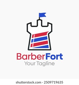 Plantilla de diseño de logotipo de Barber Fort. Bueno para empresas, agencias, comunidad y Organización