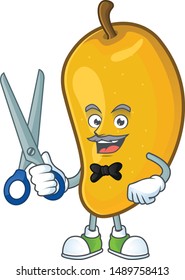 Barber fresh mango character cartoon with mascot