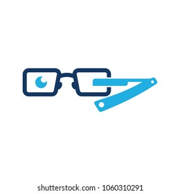 Barber Geek Logo Icon Design