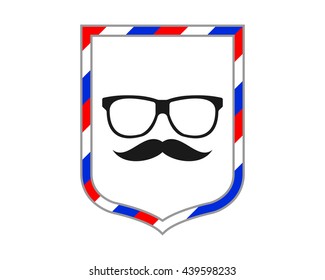 barber glasses shield eye glasses optics image vector icon logo