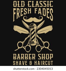 Barber graphic typography tshirt design vector design 