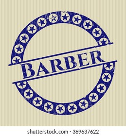 Sello de estilo de barber grunge