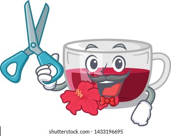 Barber habiscus tea isolated in the mascot
