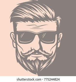 Barber Hair Beard Mustache Logo 