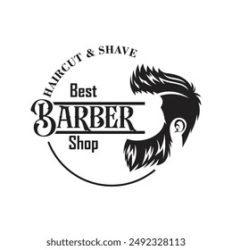 Barber hair cut logo design for fashion with creative concept