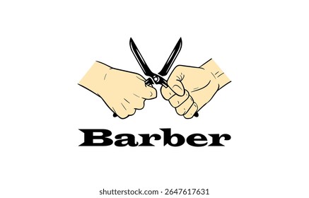 Barbeiro, Corte de cabelo, Salão logotipo Design