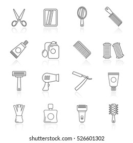 barber and Hair Salon icons - vector icon set