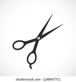 Barber hair scissors icon isolated on white background