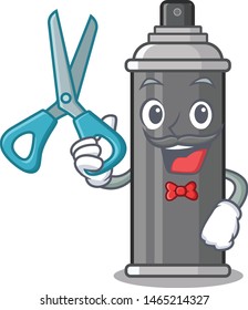 Barber hair spray isolated with the mascot
