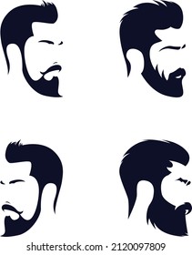 Barber hair style filled design