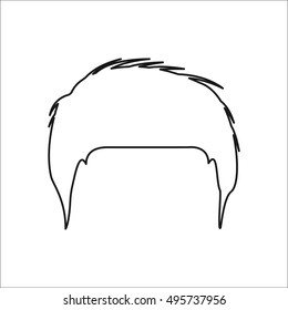 Barber hair style sign line symbol icon on background