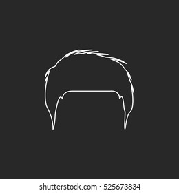Barber hair style sign line symbol icon on background