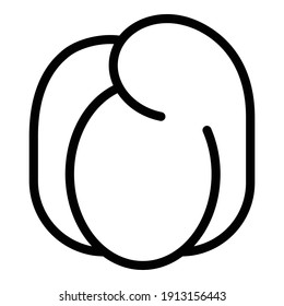 Barber hair wig icon. Outline barber hair wig vector icon for web design isolated on white background