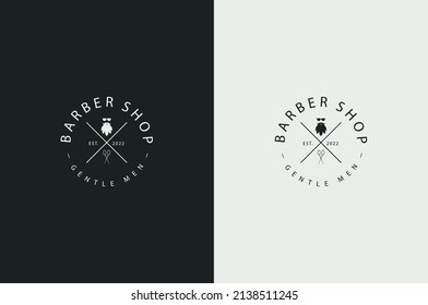 barber haircut salon logo design