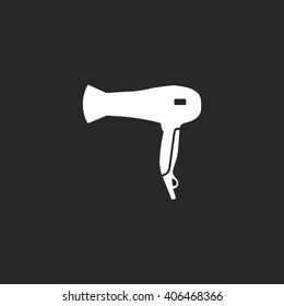 Barber hairdryer  sign simple icon on background