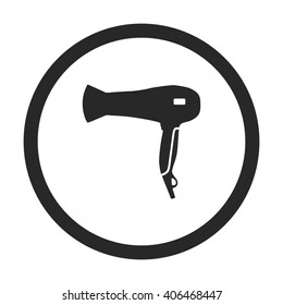 Barber hairdryer  sign simple icon on background