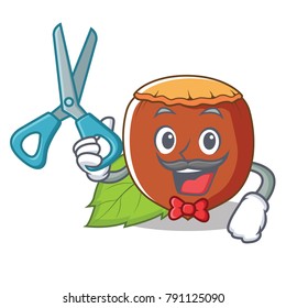 Barber hazelnut character cartoon style