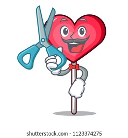 Barber heart lollipop character cartoon