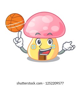 Barber house mushroom in isolated on mascot