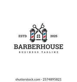 barber house vector logo design