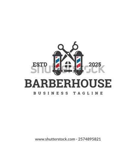 barber house vector logo design