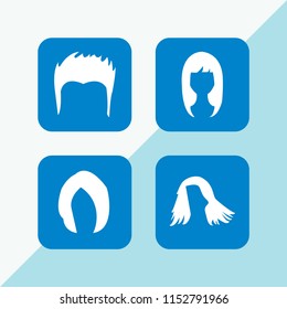 barber icon. 4 barber set with hair vector icons for web and mobile app