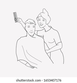 Barber icon line element. Vector illustration of barber icon line isolated on clean background for your web mobile app logo design.