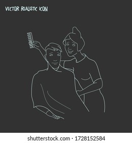 Barber icon line element. Vector illustration of barber icon line isolated on clean background for your web mobile app logo design.