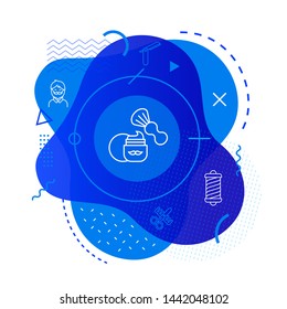 Barber icon on Modern Background - Editable stroke