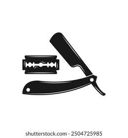 Barber icon set. straight razor, blade graphic signs isolated on white background. Barber symbols. Vector illustration