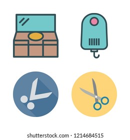 barber icon set. vector set about scissors, shaver and dresser icons set.