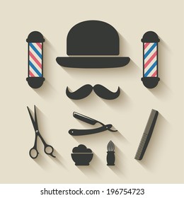 barber icon set - vector illustration. eps 10