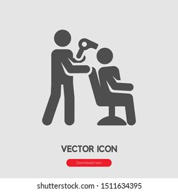 Barber icon vector. Hairdresser symbol. Linear style sign for mobile concept and web design. Barber symbol illustration. Pixel vector graphics - Vector.