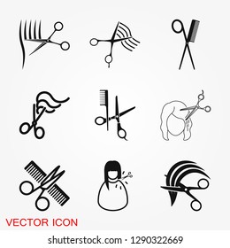 Barber icon vector logo, illustration, vector sign symbol for design