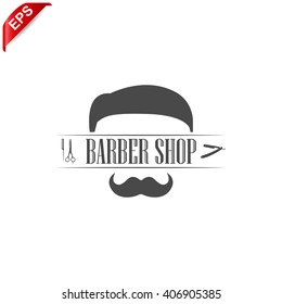 barber icon, vector barber shop logo, isolated vintage barber shop label