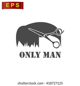 barber icon, vector barber shop logo, isolated vintage barber shop label