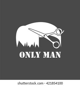 barber icon, vector barber shop logo, isolated vintage barber shop label