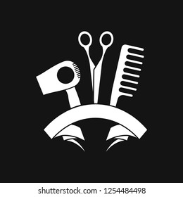 Barber icon vector, for web and mobile, salon hair dryer, hair curler.