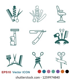 Barber icon vector, for web and mobile, salon hair dryer, hair curler.