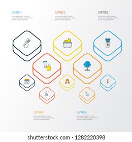 Barber icons colored line set with cream, beauty product, scissors and other makeup elements. Isolated vector illustration barber icons.